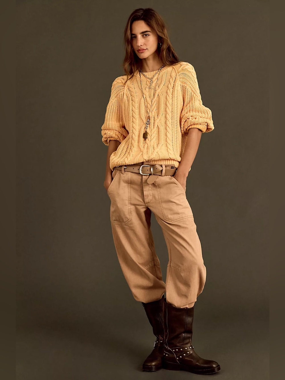 NWOT We The Free Crystal Skies Barrel Pants ~Macchiato~ - Picture 5 of 6
